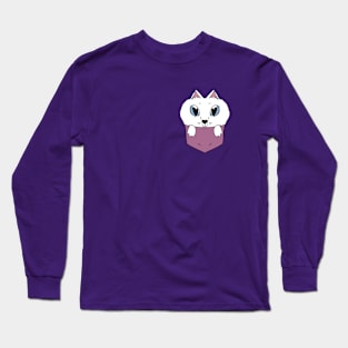 Cute Samoyed in the Pocket Long Sleeve T-Shirt